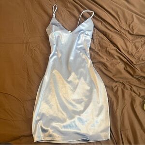 Sleek Silver Slip Dress